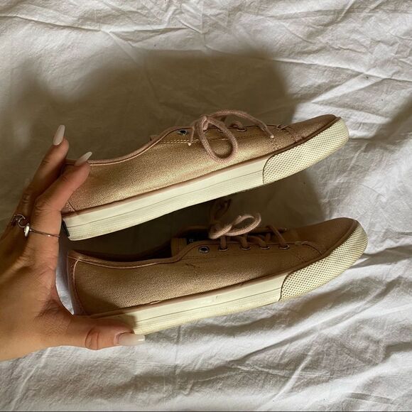 🍄 Sperry Preppy Gold and Pink Shoes - Picture 6 of 7
